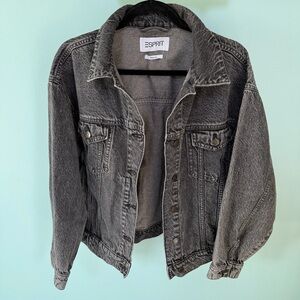 Esprit Charcoal Jean Jacket for Women Relaxed Fit